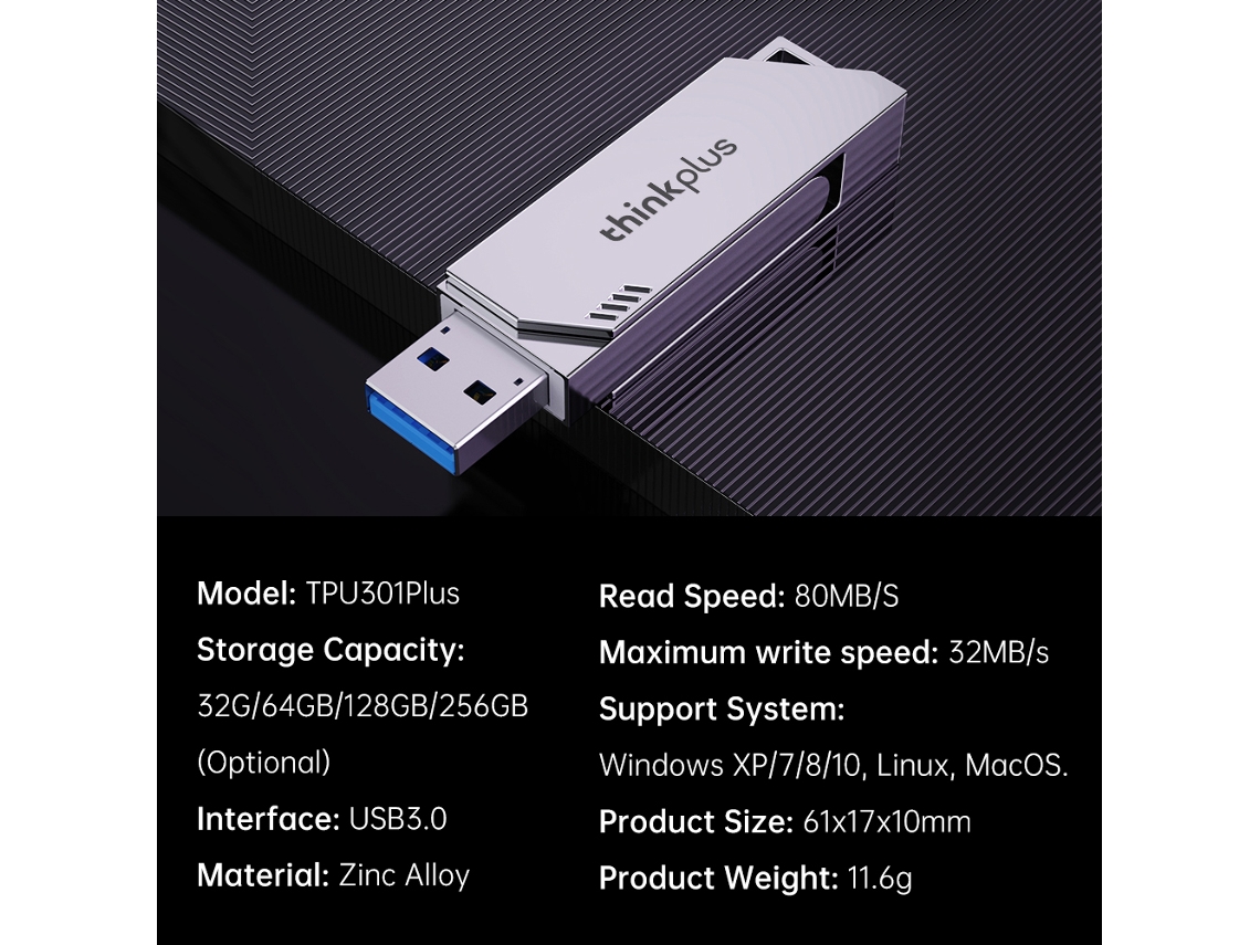 Baoj-2026novolenovo Thinkplus Tpu301plus Pen Drive Usb3.0 De 64gb