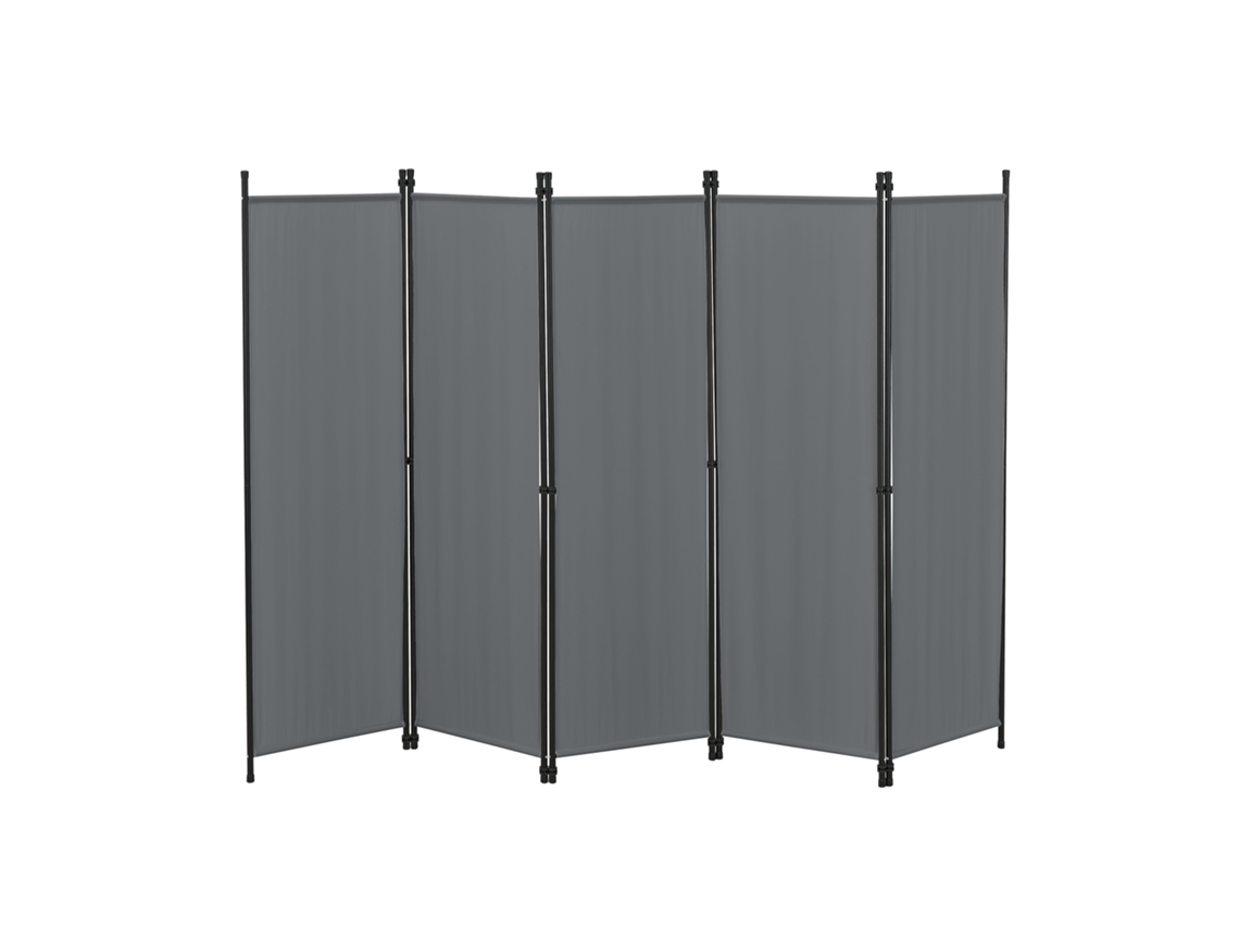 Biombo Separador de 5 Paneles Huesca 171 x 250 cm Gris oscuro [EN.CASA]