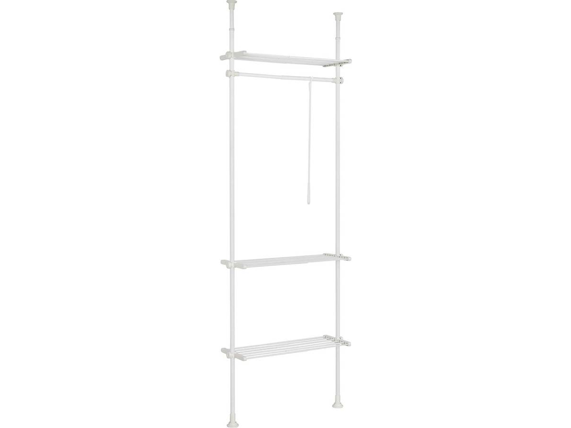 Perchero SOBUY Ajustable (Blanco - Plástico y Hierro - 52-80x233-300 cm / 42-70x27 cm)