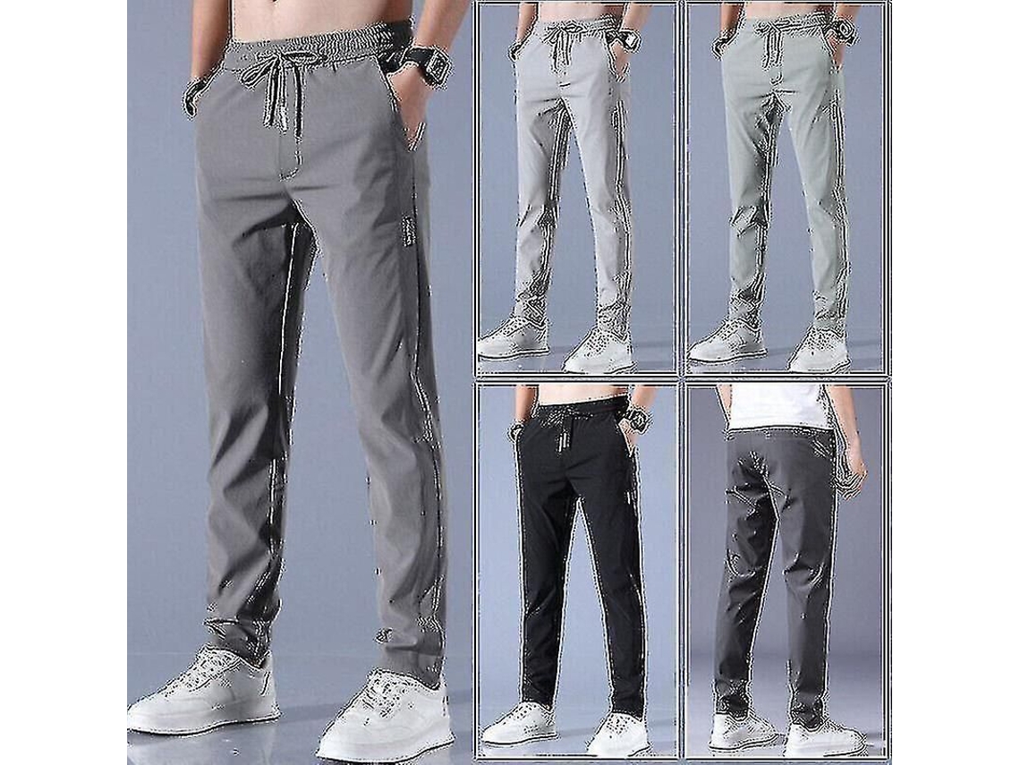 Pantalones De Chándal De Hombre De Secado Rápido Y Talle Alto Con Elastano, Estilo Clásico Informal, Negro, Gris, Verde, Tallas M-5xl
