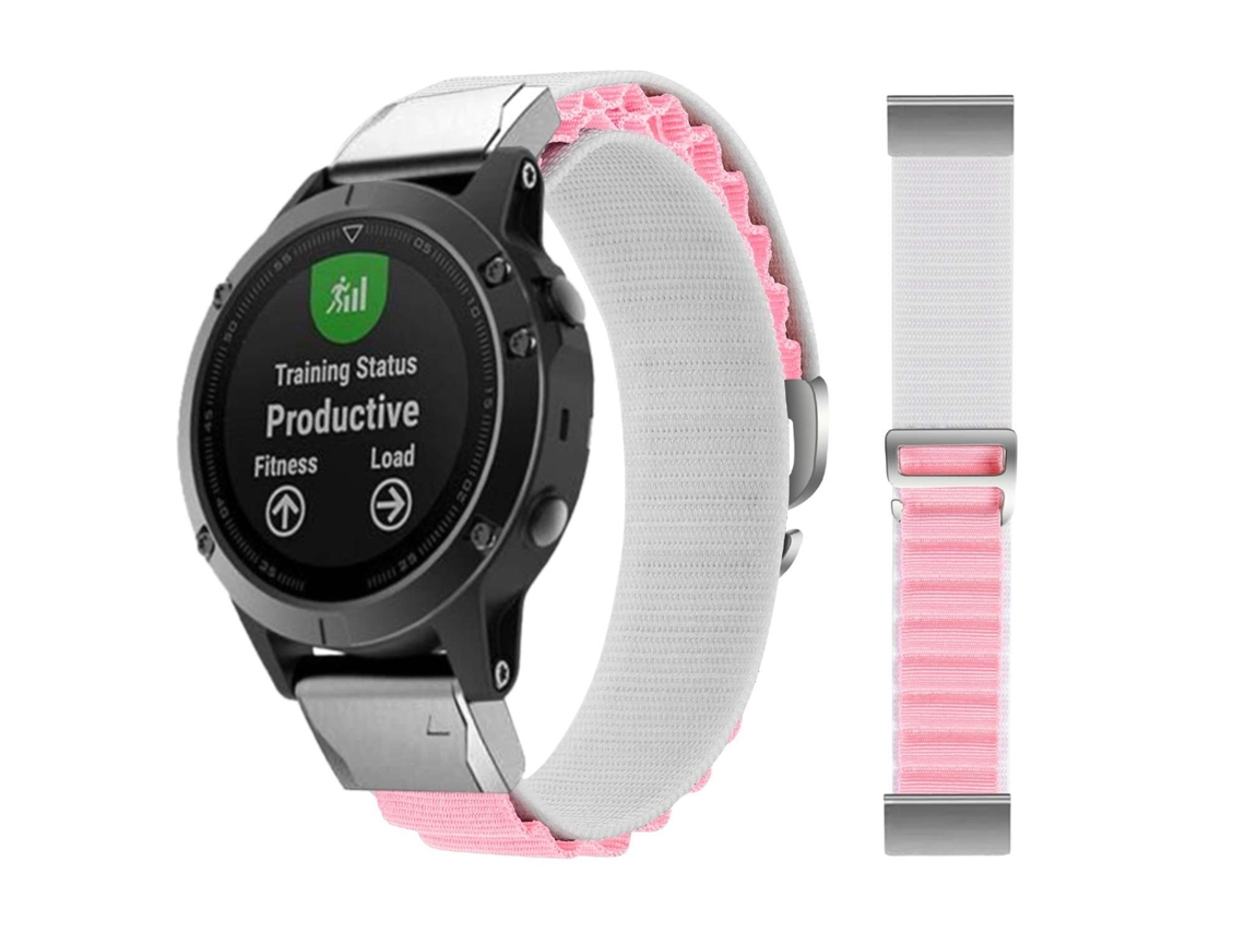 Correa Alpine G-Hook Ajustable Garmin Forerunner 935 Blanco y Rosa