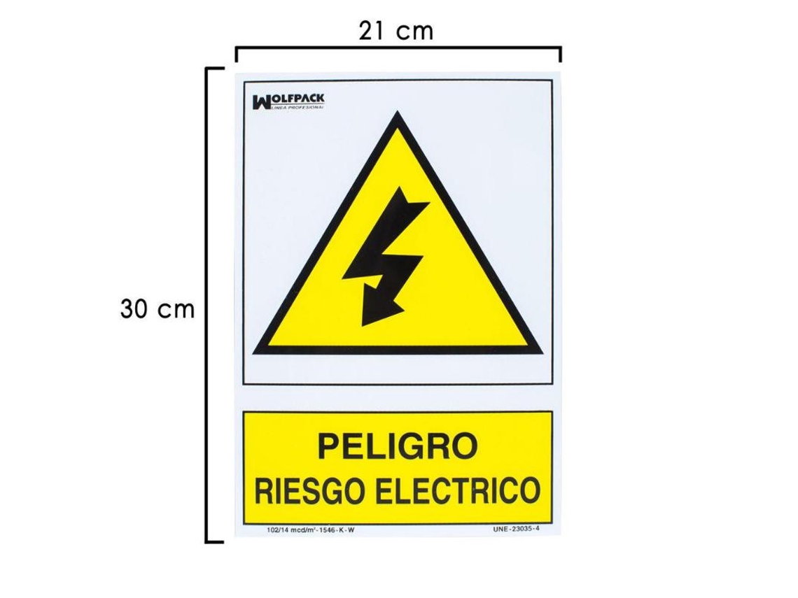 Cartel peligro electrico 30x21 cm.