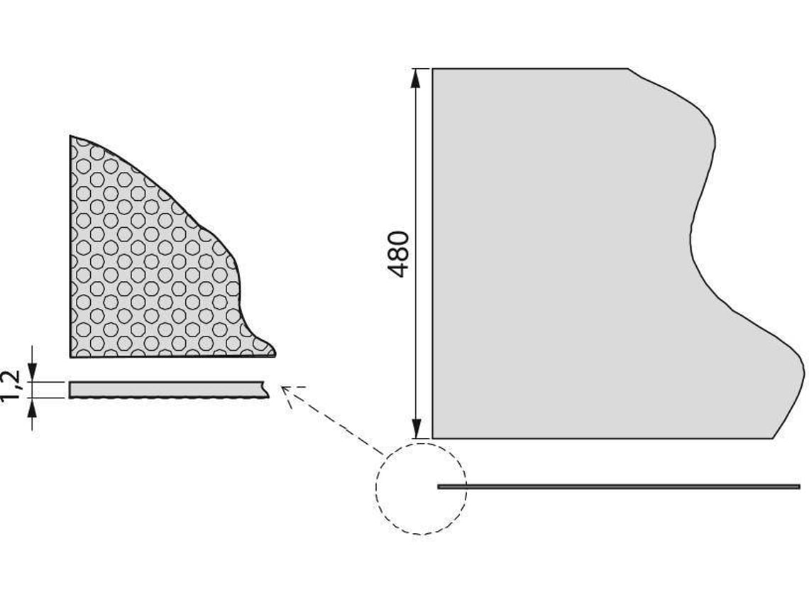 Protector Antideslizante para Cajones de Cocina EMUCA 8020121 (Gris -  6x11x61 cm)
