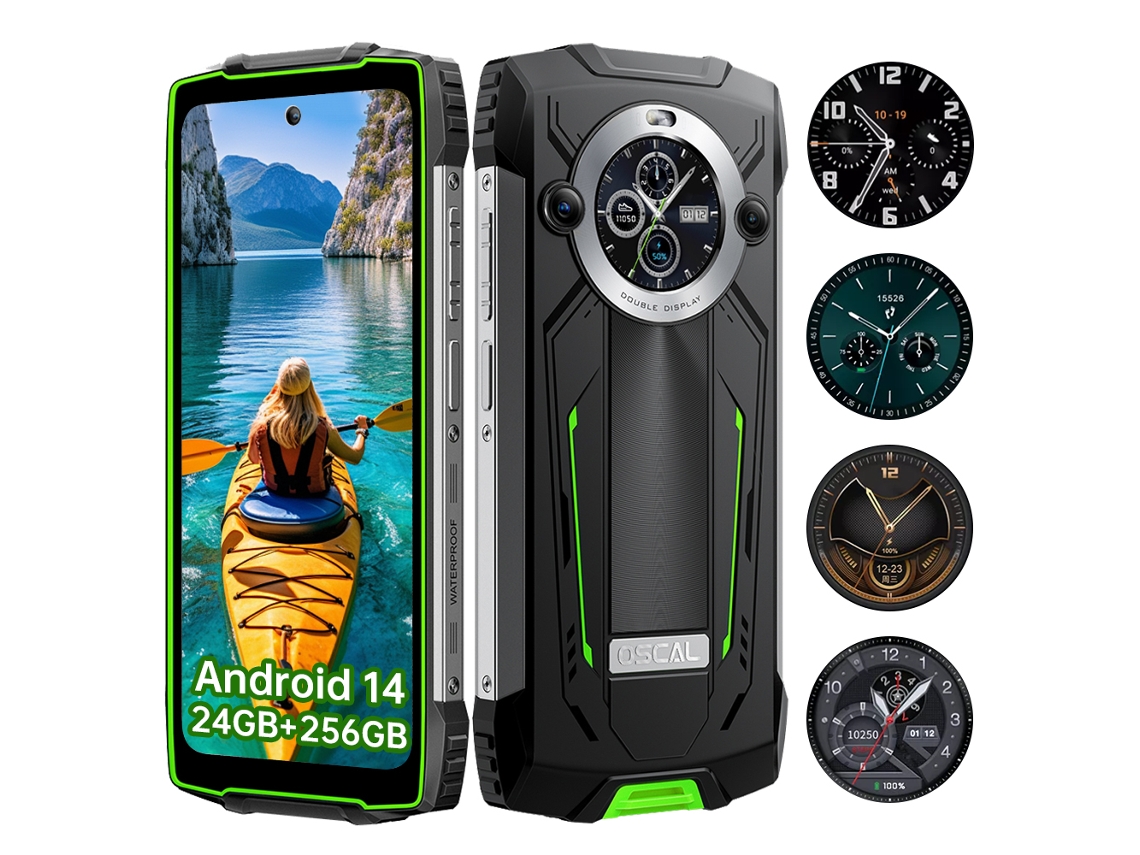 Smartphone OSCAL Pilot 2 6.5'' 24GB 256GB duplo sim 4G verde