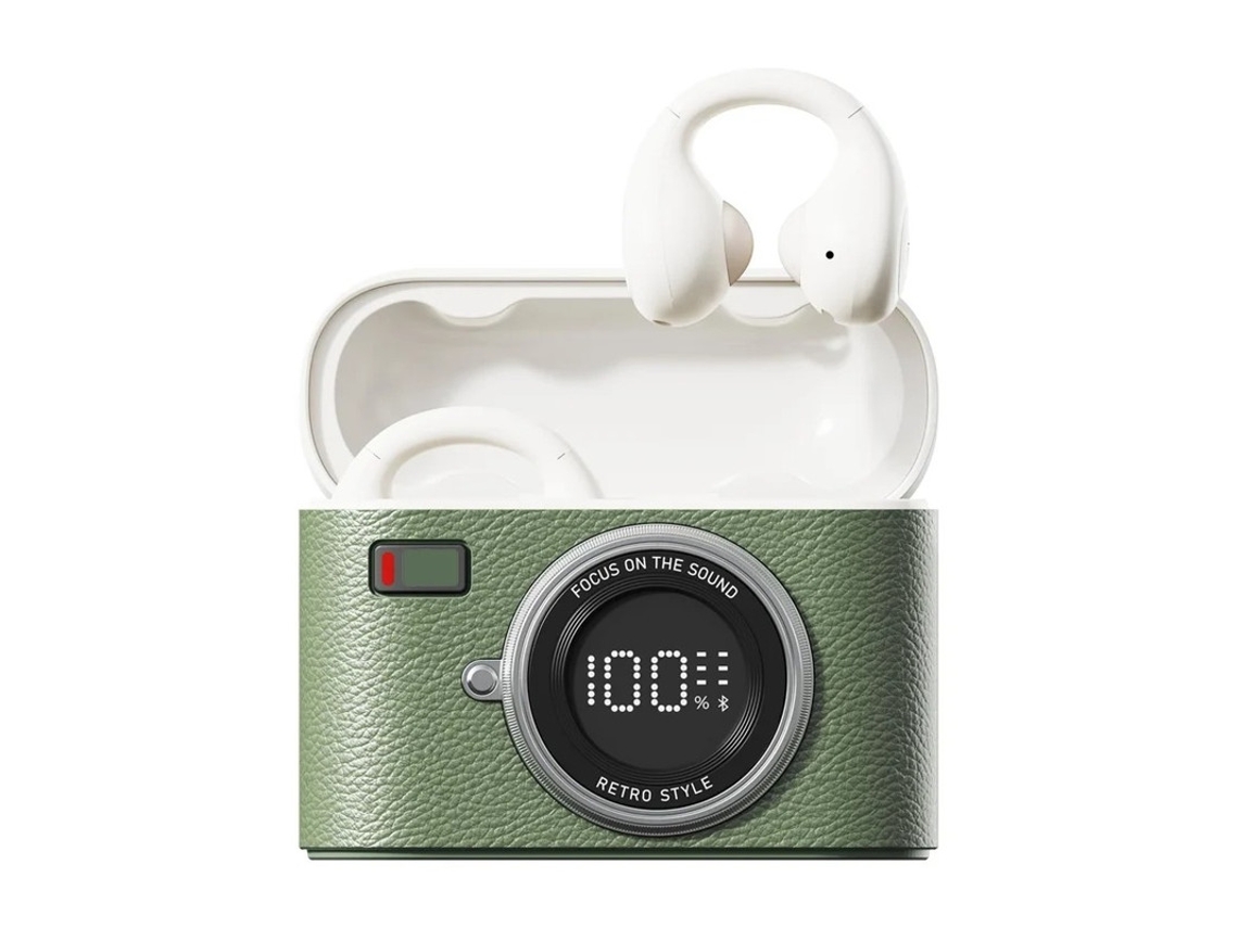 Auriculares Clipe Orelha Aberta Yizhood Tecido Bluetooth Verde