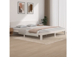 Estructura De Cama Sin Colchón Madera De Pino Blanco 200x200 Cm