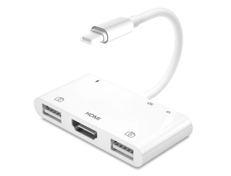 Adaptador Hdmi Para Iphone Hub Hdmi Usb Blanco
