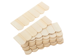 Set De Construcción Con 24 Tejas De Madera En Miniatura Para Decorar Casas De Muñecas Y Accesorios.