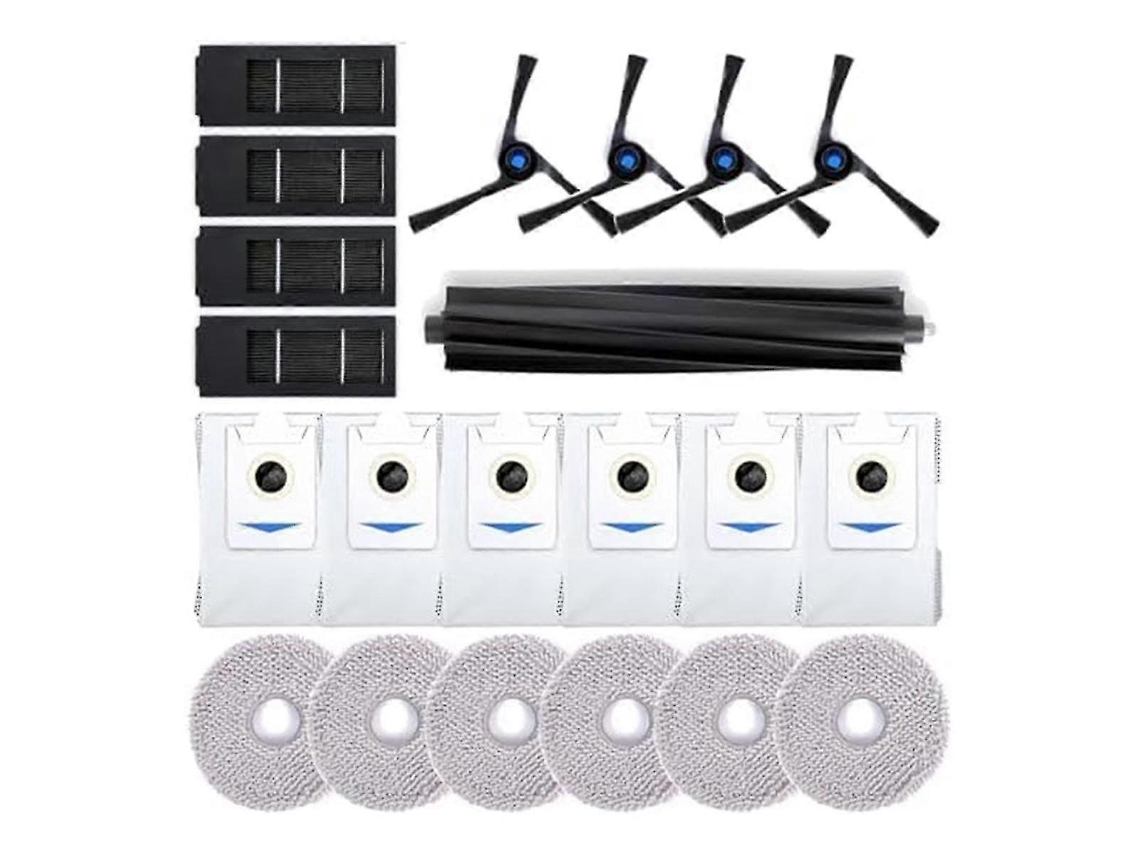 Juego de accesorios Yunzii compatible con Deebot X2 Omni: repuestos para cepillo principal, cepillos laterales, filtros, depuradores y bolsas para polvo.