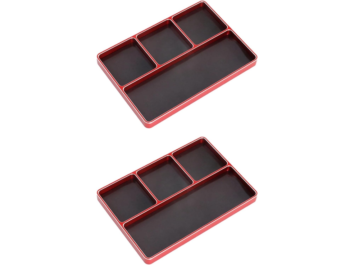 2 X 1/10 1/8 Coche Modelo Rc Cnc Metal Cuatro Rejillas Tornillo Único Disco Caja De Almacenamiento Tuerca