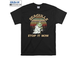 Camiseta Rockinstone Star Wars Seagulls Stop It Now Yoda Retro（m）