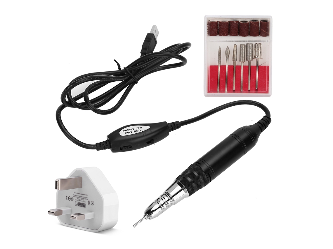Máquina Perforadora De Uñas Portátil De 22000 Rpm, Herramienta Eléctrica Para Limpieza Y Pulido De Uñas, Enchufe Británico De 110-240 V.