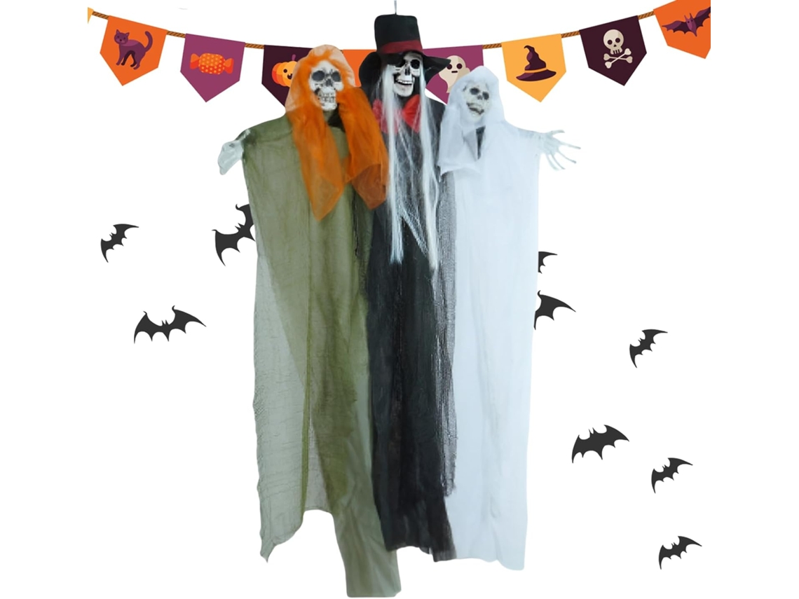 Adorno Colgante De Esqueleto Fantasma - Decoración De Halloween Para Exteriores, Figura De Fantasma De Temporada,