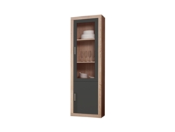 Vitrina HOMESOUTH Nuka 2 Puertas (Grafito - 60x193.2x34.6 cm)