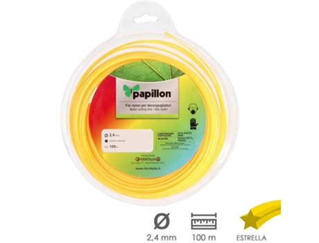 Hilo nylon desbrozadoras estrella ø 2,4 mm. rollo 100 metros. hilo nylon corte desbrozadores hierba, jardin, maleza