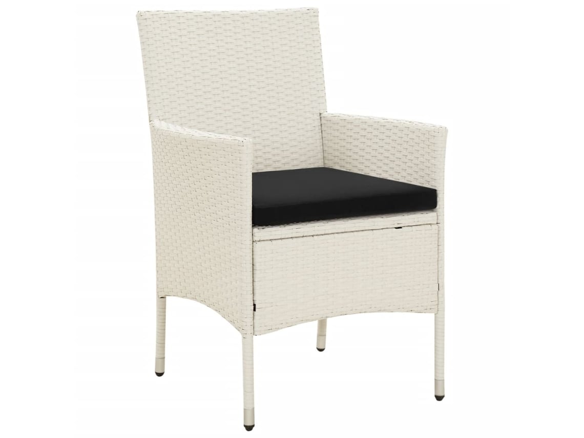 Maison Exclusive - Sillas De Jardín 4 Unidades Con Cojines Ratán Sintético Blanco