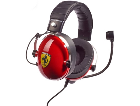 Auriculares Gaming THRUSTMASTER T.Racing Scuderia Ferrari Edition (Over-Ear - Microfono - Rojo)