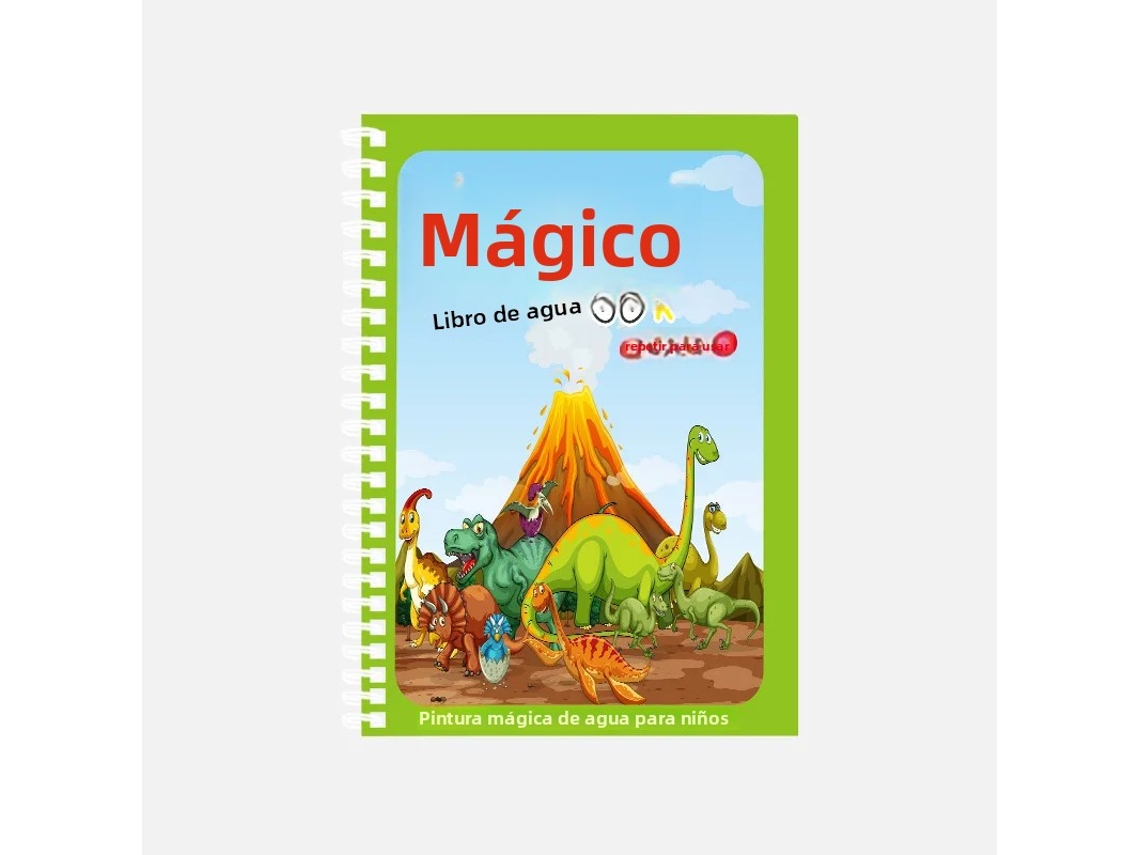 (dinosaurio + Bolígrafo) Libro Para Colorear Reutilizable Montessori Con Acuarela Mágica