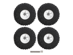 Juego De 4 Neumáticos Rc Crawler De 1,9 Pulgadas Con Llanta Metálica Para Redcat Axial Scx10 (blanco)