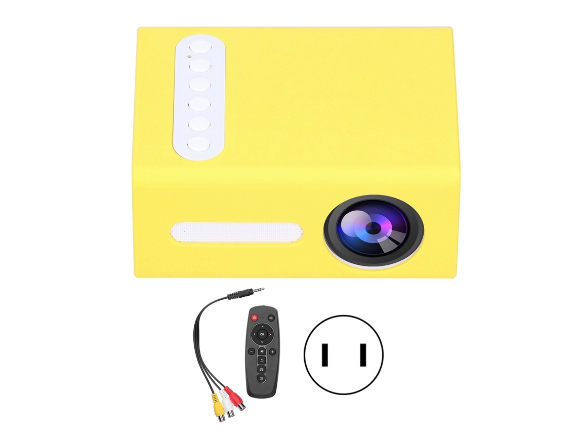 Proyector Led Portátil Para El Hogar, Mini Reproductor De Vídeo T300 Para Cine Infantil - Amarillo Y Blanco
