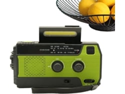 Radio Portátil Am/fm Con Manivela, Altavoz Alimentado Por Energía Solar Y Linterna.