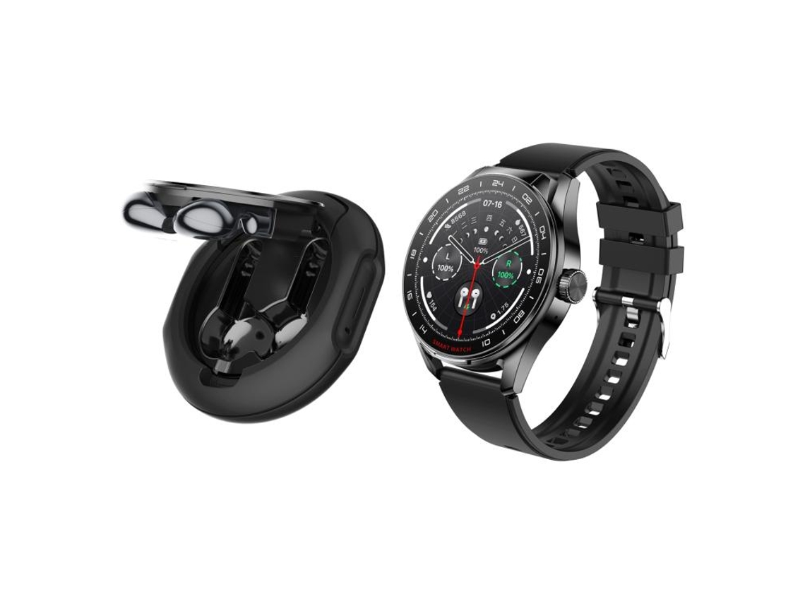 (negro) Reloj Inteligente 2 En 1 Con Auriculares Bluetooth De 1,46 Pulgadas, Llamadas Bluetooth, Nfc Y Control De Frecuencia Cardíaca