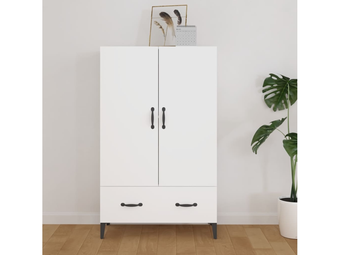 Aparador De Madera Contrachapada Blanco 70x31x115 Cm