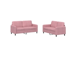 Conjunto 2 de sofás VIDAXL terciopelo rosa
