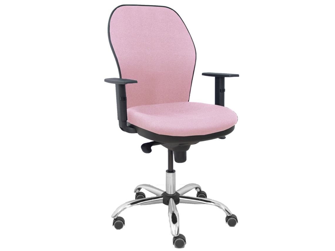 Sillas de Escritorio jorquera respaldo bali rosa assento bali rosa base cromada e rodas parquet