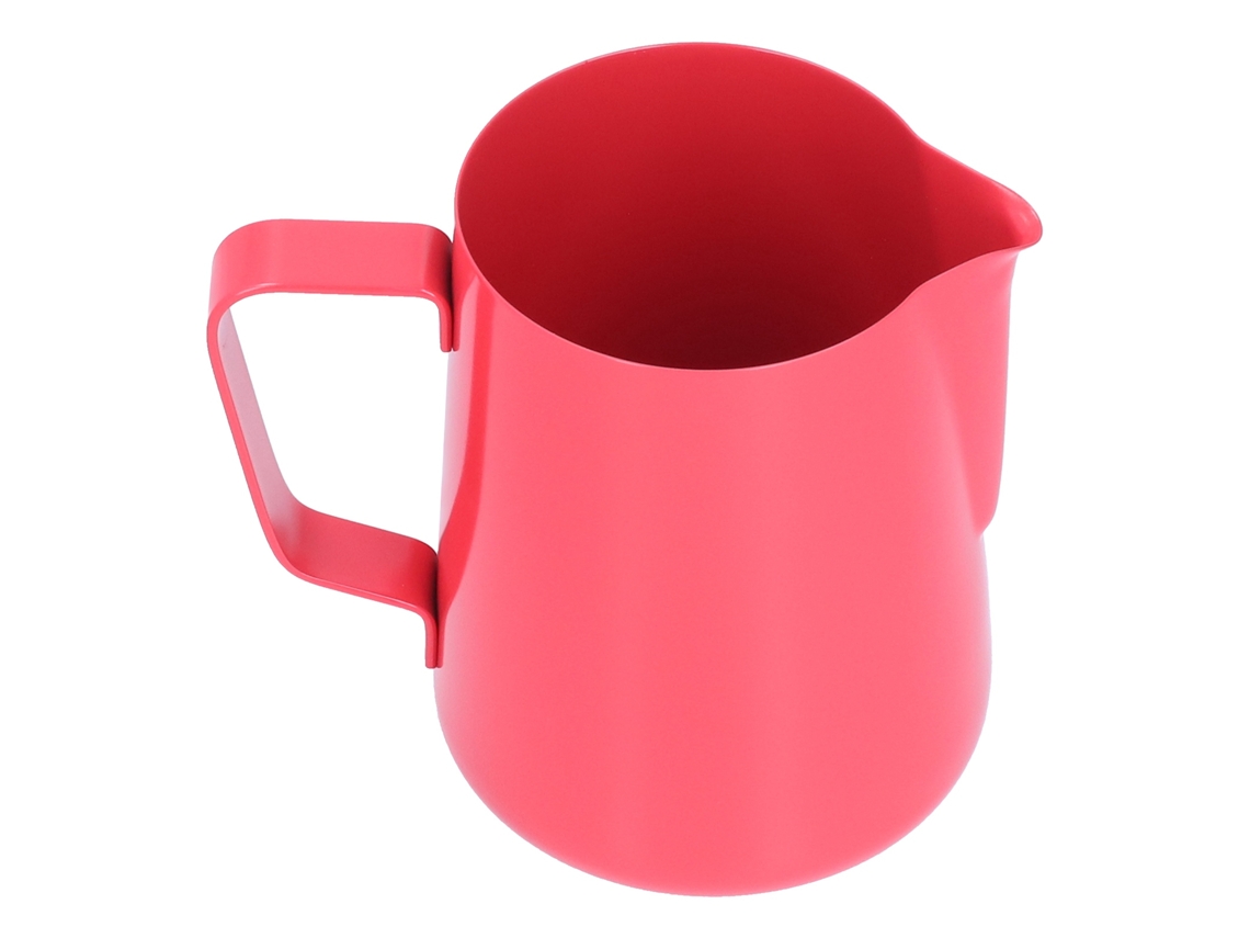 Jarra de acero inoxidable para espumar leche (600 ml), color rojo