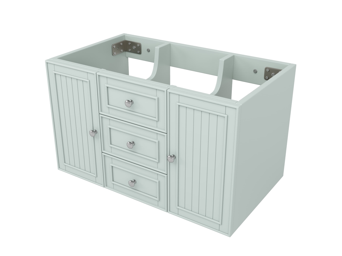 Mueble De Baño 78,5×46×46,8 Cm - 3 Cajones, Colgante, Moderno, Mucho Almacenamiento - Verde