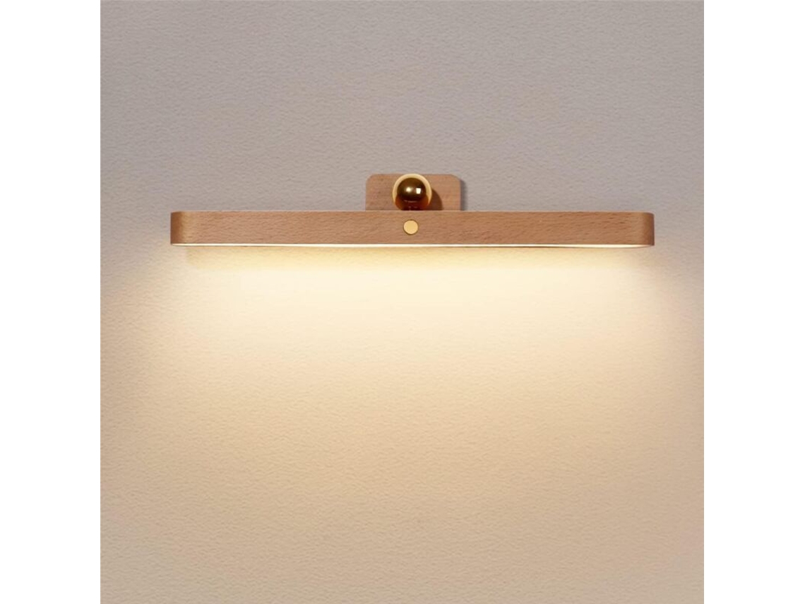 Lámpara De Pared De Madera Con Led Regulable E Interruptor De Encendido/apagado.
