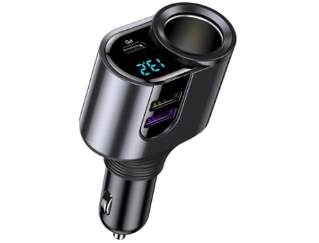 Cargador USB C para Encendedor de Cigarrillos Adaptador de Enchufe de Coche 12V/24V Divisor de Enchufe con 3 Puertos USB Compatible con Iphone 15/1...