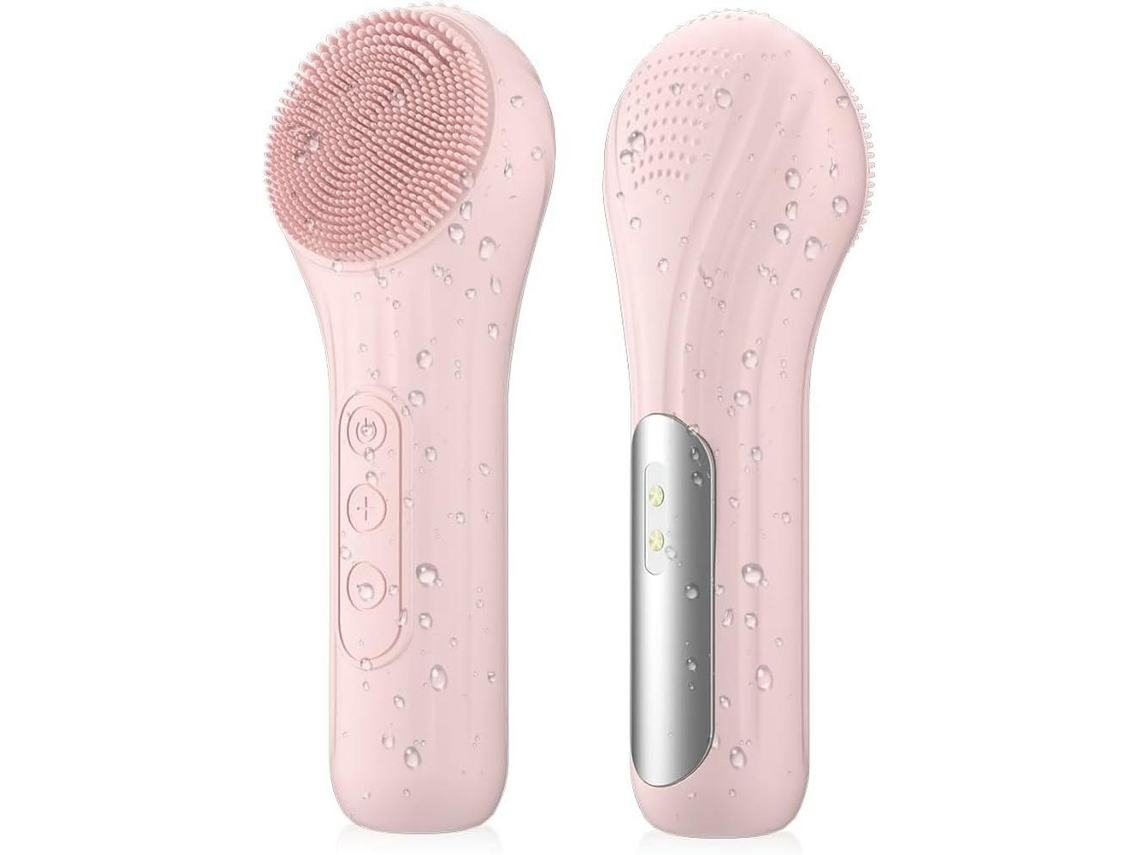 Escova Facial Elétrica de Silicone Vibração Aquecida Esfoliante Limpeza Profunda Escova de Massagem Facial GERTIZ