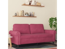Sofá De 2 Plazas De Terciopelo Rojo Tinto 140 Cm