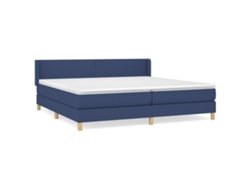 Maison Exclusive - Cama Box Spring Con Colchón Tela Azul 200x200 Cm
