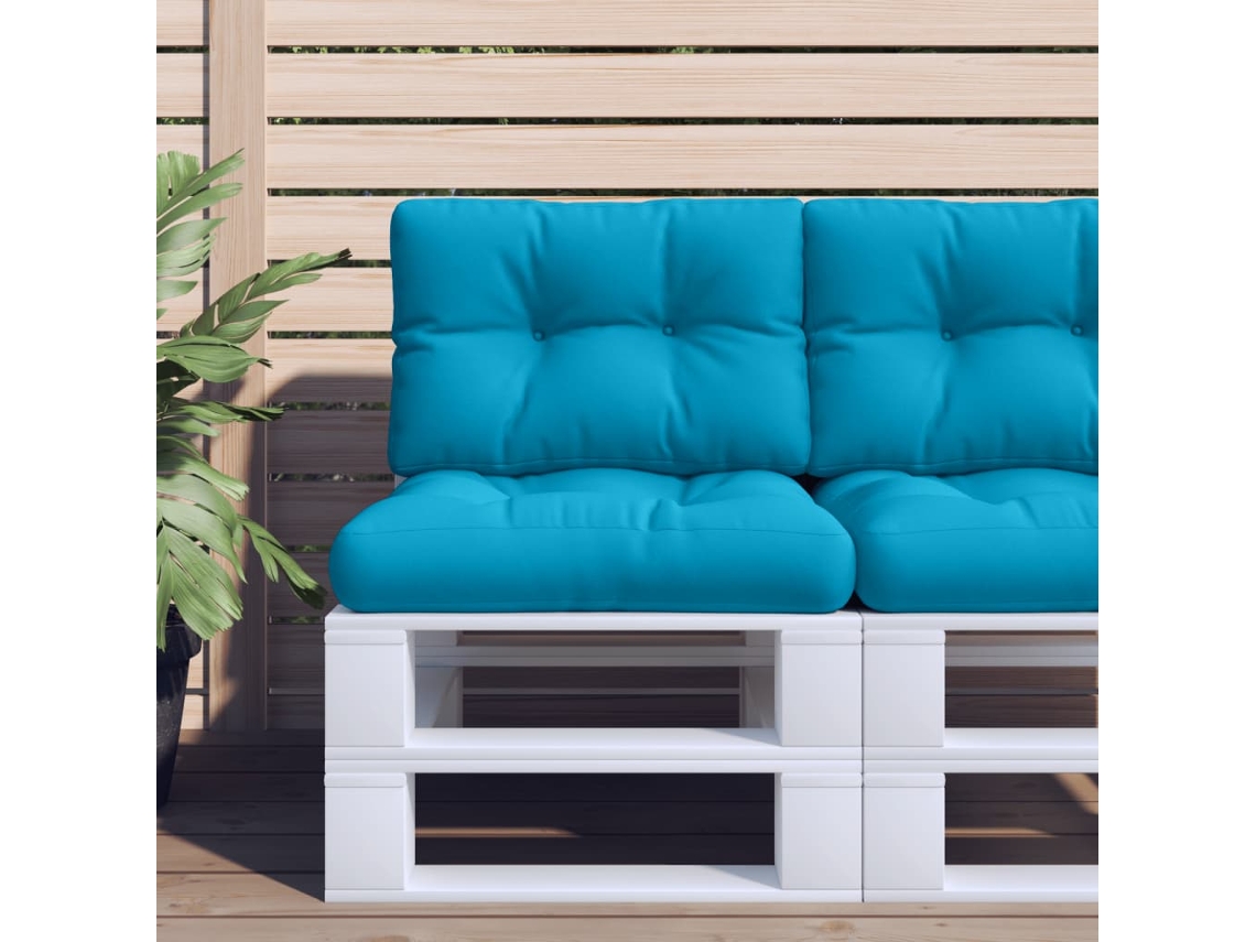 Cojín grande para sofá tipo palé, 50x40x12 cm, tela azul claro HARLANV1