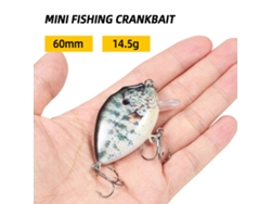 Taruor 60mm 14.5g Mini Crankbait Imitación Real Cebo Artificial Duro Para Pesca