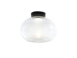 Lámpara de techo redonda Brena con LED integrado; aplique de pared LED transparente cóncavo regulable Fabas Luce de 19 W.