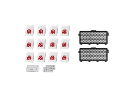 Bolsas para polvo de 12 piezas, aptas para Miele Fjm Series S3,S2,S5Series &Amp; Filtro Hepa activo de piezas de aspiradora de 2 piezas