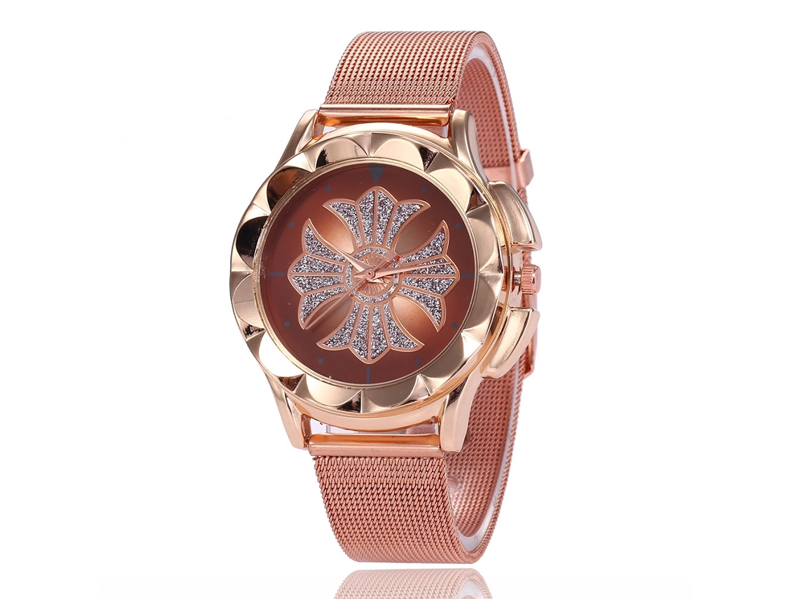 Elegante Reloj De Pulsera Unisex De Cuarzo, De Alta Calidad, Color Marrón.