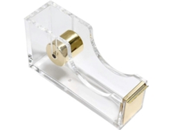 Dispensador de cinta adhesiva de acrílico transparente, cortador de cinta, material de oficina, antideslizante, fácil de usar. GOKOCO