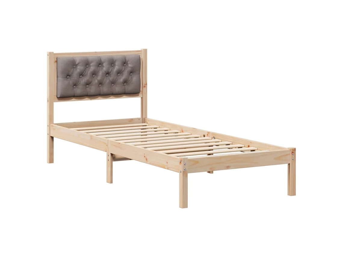 Maison Exclusive - Estructura De Cama Taupé 90 X 190 Cm Madera De Pino Macizo