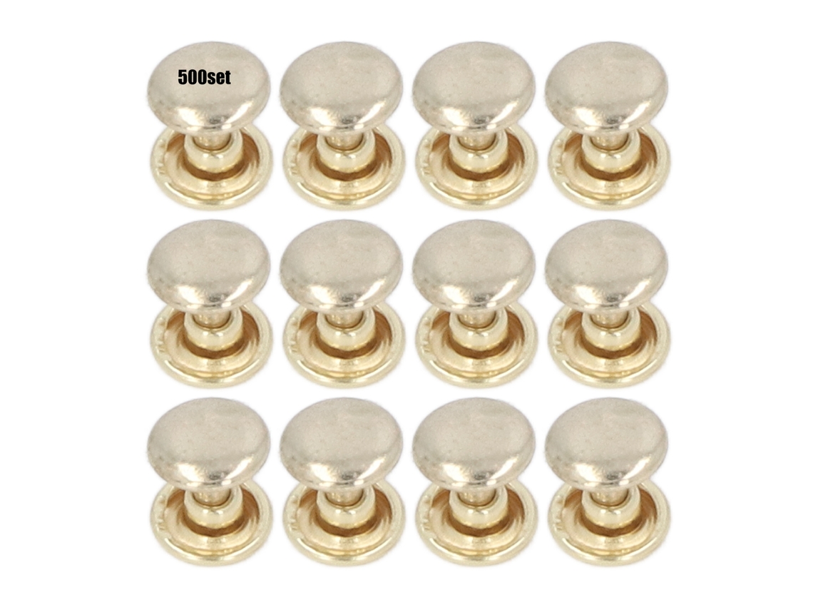 500pcs Rebites de Pinos Metálicos 8mm Ferro Eletroplatado Ouro Acessórios de Couro