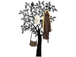 Colgador de pared, Adorno de árbol con pájaros, Negro