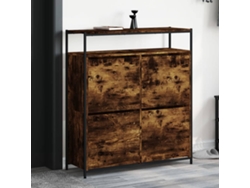 Mueble Zapatero | Armario Zapatero 4 Cajones Abatibles Roble Ahumado 100x34x112 Cm