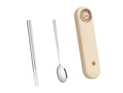 Juego De Cuchara Y Palillos De Acero Inoxidable Con Estuche De Viaje - Utensilios Portátiles