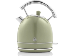 Retro Hervidor Agua Eléctrico, 1,8 L, Resistencia Oculta Acero Inoxidable, Sin Bpa, Inalámbrico Swan Sk14630gneu Verde