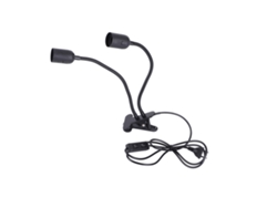 Bj-soporte De Lâmpada De Mesa E27/e26 De Duas Cabeças Ajustável 360° Clip Durável Plug Eu 100-240v