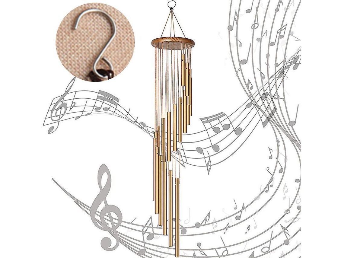 Campanillas de viento de bambú para jardín exterior con suave sonido natural.